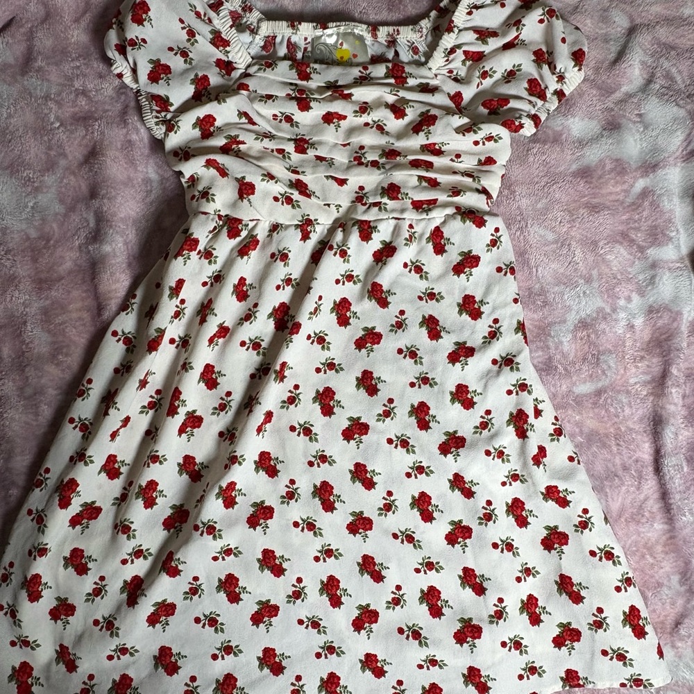 Charming Red Floral Kids Dress